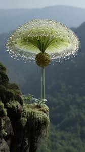 图片展现了一片悬挂在悬崖上的绿色植物，其-MJ绘画示例 ...