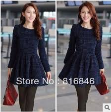 Autumn And Winter Fashion Women S One Piece Dress Full Sleeve Woolen Basic Skirt One Piece Dresses Pleated Mini Dress Korean Fashion Dress Women Cheap Dresses