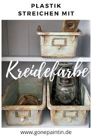 Plastik Streichen Mit Kreidefarbe Ikea Hack Kreidefarbe Kreide Metallkiste