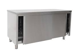 Stainless steel kitchen cupboards ukrainian city polish version. Stainless Steel Cabinet Sliding Door 700 Mm Dep Saro