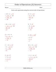 The Order Of Operations With Negative And Positive Integers Three Steps A Math Worksheet Page 2 Order Of Operations Pemdas Worksheets Integers
