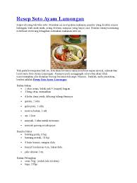Check spelling or type a new query. Resep Soto Ayam Lamongan