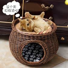 This handmade thick rattan pet bed checks all the boxes with its minimal look and solid craftsmanship. Manual Rattan Cat House Natural Wicker Weaving Cat Nest Cat Accessories Durable Green With Thick Mat For Big Pet Buy At The Price Of 37 21 In Aliexpress Com Imall Com
