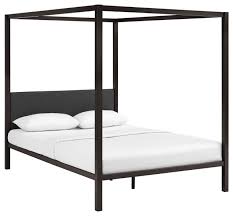 The zinus metal canopy bed frame has a fast and easy assembly that takes no more than 30 minutes. Raina Queen Canopy Bed Frame Transitional Canopy Beds By Modway Mod 5570 Brn Gry Houzz