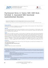 As of date 08/09/2020 11:00am according to the time of seoul. Pdf Psychosocial Stress In Nurses With Shift Work Schedule Is Associated With Functional Gastrointestinal Disorders