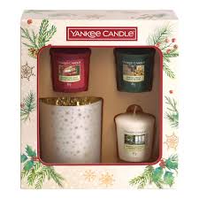 Yankee Candle Magical Christmas Morning Three Votive Candle And Holder Gift Set Temptation Gifts
