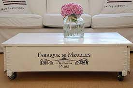 My parents had made this table with some antique table legs, oak trim, and an oak top. Uncle Joe S Meubles Coffee Table Chest In Vintage Shabby Chic Style Solid Wood In