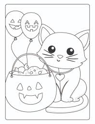Cute cat the flying witch. Halloween Coloring Pages Free Printables Fun Money Mom