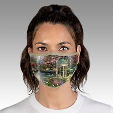 Thomas Kinkade Gardens Of Paradise Adjustable Face Mask Set With An Inside  Pocket That Fits A PM 2.5 Activated Carbon Filter