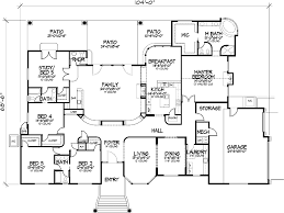 A covered porch with a barrel arch modern farmhouse plan: Mediterranean Style House Plan 5 Beds 3 5 Baths 4457 Sq Ft Plan 320 1469 House Plans One Story 5 Bedroom House Plans 6 Bedroom House Plans