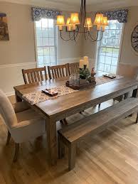 Rustic Farmhouse Dining Table Etsy In 2020 Rustic Farmhouse Dining Table Farmhouse Dining Room Table Dining Room Table Decor