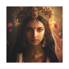 Canva Devi Divine Mother Receive the Grace of Devi Hindu Goddess Spiritual  Sacred Art Mystic Healing Painting Image Home Wall