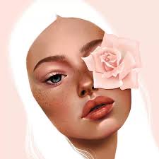 Woman Rose Face Canvas Wall Art by Danilo de Alexandria