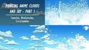 Anime, drawing, clouds, kite, ocean, beach, child. Painting Anime Clouds Sky Part 1 Anime Clouds And Sky 1 By Hatzeldawn Clip Studio Tips