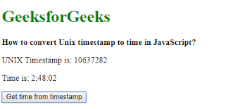 How To Convert Unix Timestamp To Time In Javascript
