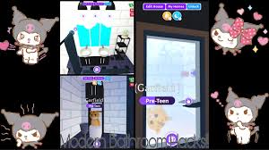 Uncluttered color scheme in dark gray and white. Modern Bathroom Hacks Adopt Me Builds Roblox Youtube