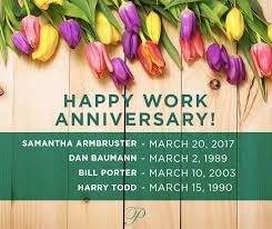Happy work anniversary flowers images. March 2019 Work Anniversaries