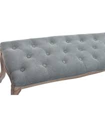 Pie de cama Dora madera tapicería azul