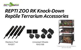 Amazon Com Repti Zoo Reptile Terrarium Stackers Post Only For Rk Knock Down Glass Terrariums Pet Supplies