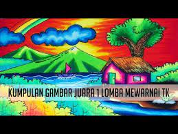 Contoh gambar untuk anak tk mewarnai. Kumpulan Gambar Juara 1 Lomba Mewarnai Tk 1 Youtube