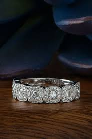 Vintage Diamond Wedding Band With Milgrain Detail In 2020 Vintage Diamond Wedding Bands Diamond Wedding Bands Womens Wedding Bands