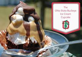 The Ohio State Buckeye Ice Cream Cupcake If I Go To Osu This Will Be The First Thing I Make In W E Ap Ice Cream Cupcakes Delicious Desserts Dessert Recipes
