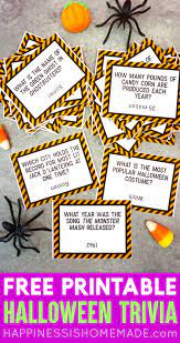The spookiest of seasons is upon us, so let's get ghoulish with a halloween quiz! Printable Halloween Trivia Game Happiness Is Homemade