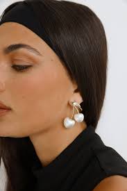 Pearl Cherries Earrings Gold