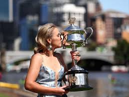 1 in the fedex atp rankings for the first time after winning his maiden australian open trophy in novak djokovic celebrates his eighth australian open title on monday, the day after defeating. In Pictures Sofia Poses With Australian Open Trophy Sports Photos Gulf News