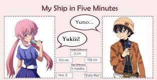 Celebrating Mirai Nikki Future Diary My Ship In Five Minutes Meme For Yunoteru