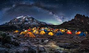 High camp under stars