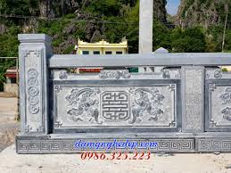 Lan Can Đá đẹp chạm Chữ Thọ vuông MD 025