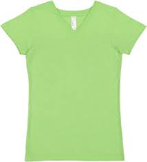 Lat Sportswear Girls V Neck Fine Jersey Tee