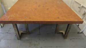 The chairs are upholstered in cream leather and have great shaped legs and roll top backs. Antiques Atlas Vintage Pieff Birds Eye Maple Coffee Table