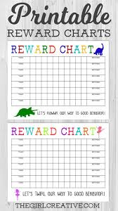 Printable Reward Chart The Girl Creative Reward Charts
