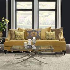 Without the golden yellow accents in the room above, the slate sectional against the gray walls could. Charlene Sofa In Light Gold Gold Sofa Couches Living Room Living Room Sofa