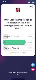 Hq, a mobile trivia game app that's skyrocketed to success,. Red Vs Blue Got A Shout Out On The Hq Trivia Game Tonight R Roosterteeth
