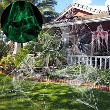 Unomor Halloween Deko Halloween Spinnennetz Dekoration Leuchten Im Dunkeln Halloween Dekorati Halloween Spinnennetz Halloween Deko Fur Draussen Halloween Deko
