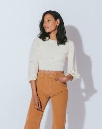 Shop Everett Blouse Cream Cleobella