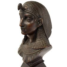 Antique French Egyptian Revival Bronze Bust Sculpture Statue "Queen of  Babylon" by Paul Auguste Gagne