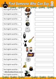 Find Someone Who Halloween Find Someone Find Someone Who English Words