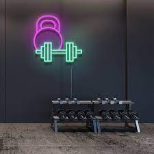 Neon Weights Neon Led Sign Neon Light Home Gym Design Neon Lighting Neon