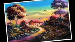 Easy Landscape Painting Step By Step Painting Tutorial How To Paint Easy Landscape Paintings Landscape Paintings Landscape Scenery