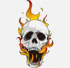 This human skull art was actually painted on the back of a painting called a portrait of a man. Flaming Skull Illustration Flame Skull Computer File Skull And Flames Happy Birthday Vector Images Head Png Pngegg