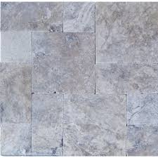 Use to create stunning fireplace accent walls, backsplashes. Msi Silver Pattern Tumbled Travertine Paver Kit 10 Kits 160 Sq Ft Pallet Lpavtsil10kits The Home Depot Travertine Pavers Natural Stone Pavers Tumbled Travertine