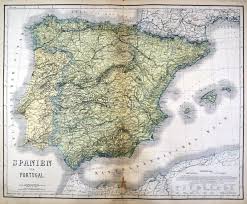 Mapa de españa y portugal. Spanien Und Portugal Karte Spanien Und Portugal Gesamtkarte Mit Balearen Kunst Nbsp Nbsp Grafik Nbsp Nbsp Poster Peter Bierl Buch Kunstantiquariat