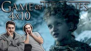 This is where arya stark and the hound part.credit: Game Of Thrones Season 4 Episode 10 Reaction The Children Youtube