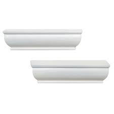 Home Decorators Collection 8 In L X 1 75 In H White Floating Ledge 2 Pack Hdr2ledw The Home Depot