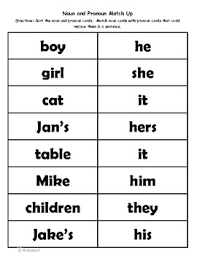 Pronoun is a substitute of a noun means pronoun are those words, which are used in place of noun to avoid repetition. Noun And Pronoun Matching By Mela Renea Teachers Pay Teachers