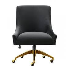 Black And Gold Desk Chair Black Velvet Swivel Office Desk Chair Gold Base Wheels Swivel Office Chair Furniture Office Chair